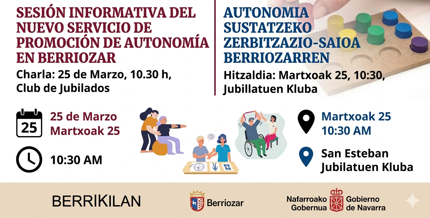 NUEVO SERVICIO de PROMOCIÓN  de AUTONOMÍA en BERRIOZAR